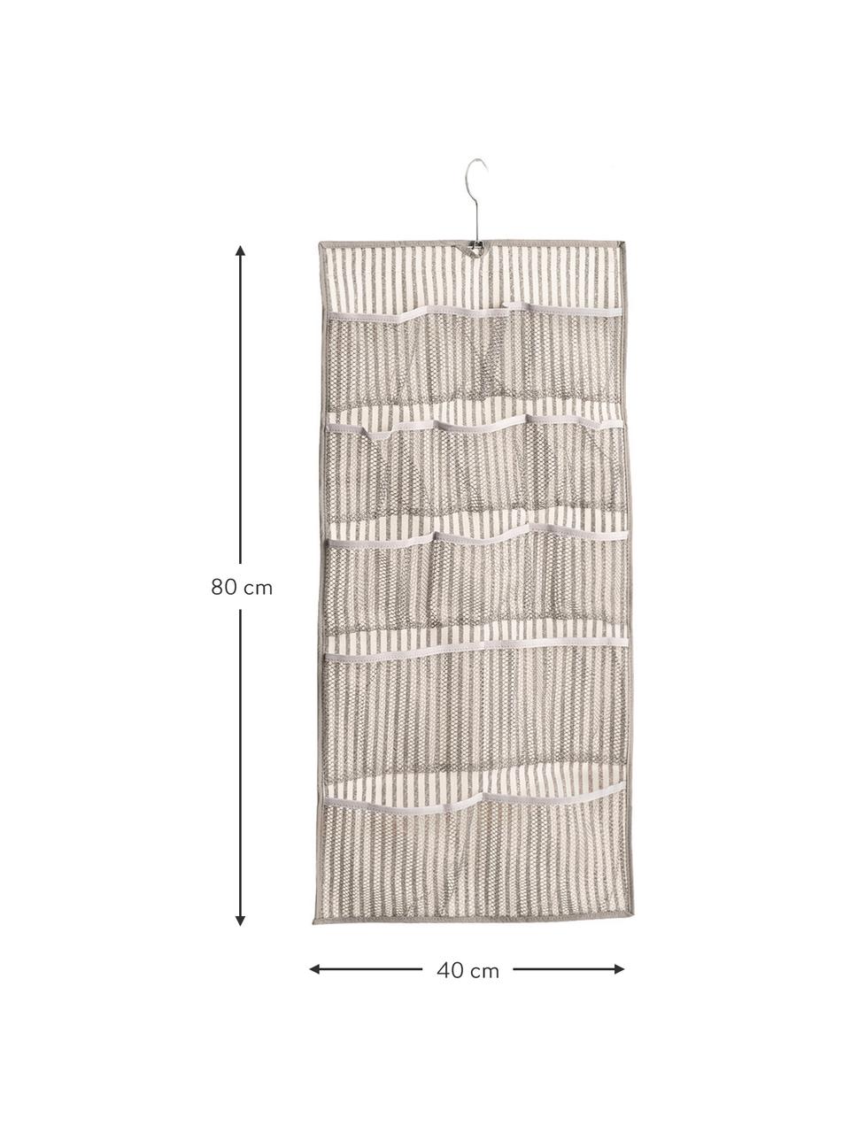 Hängender Schrank-Organizer Stripes mit 12 Fächern, 100% Polypropylen (Vlies), Beige, Cremeweiß, 40 x 80 cm