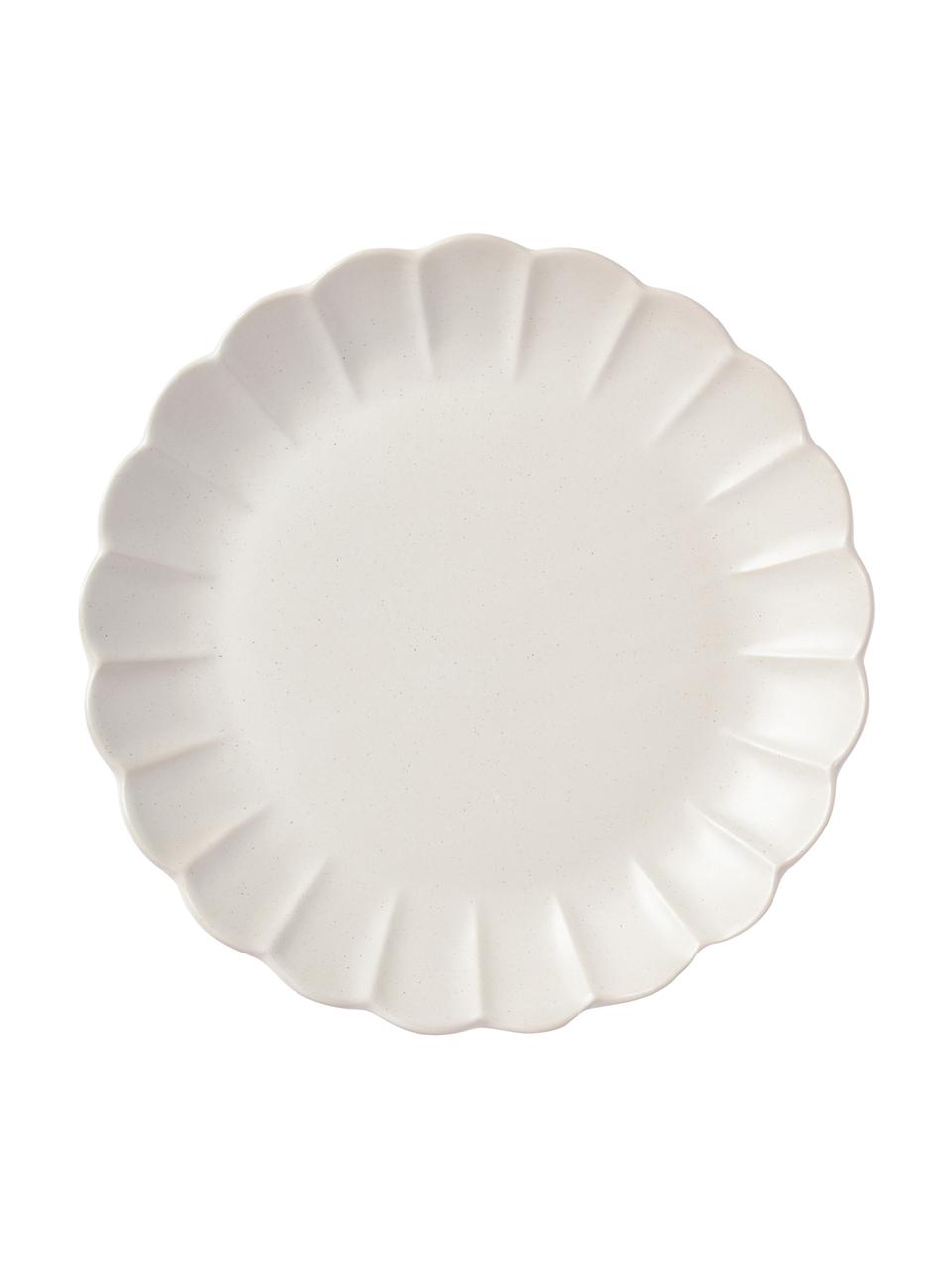 Mělké talíře Sabina, 4 ks, Kamenina, Matná bílá, Ø 27 cm