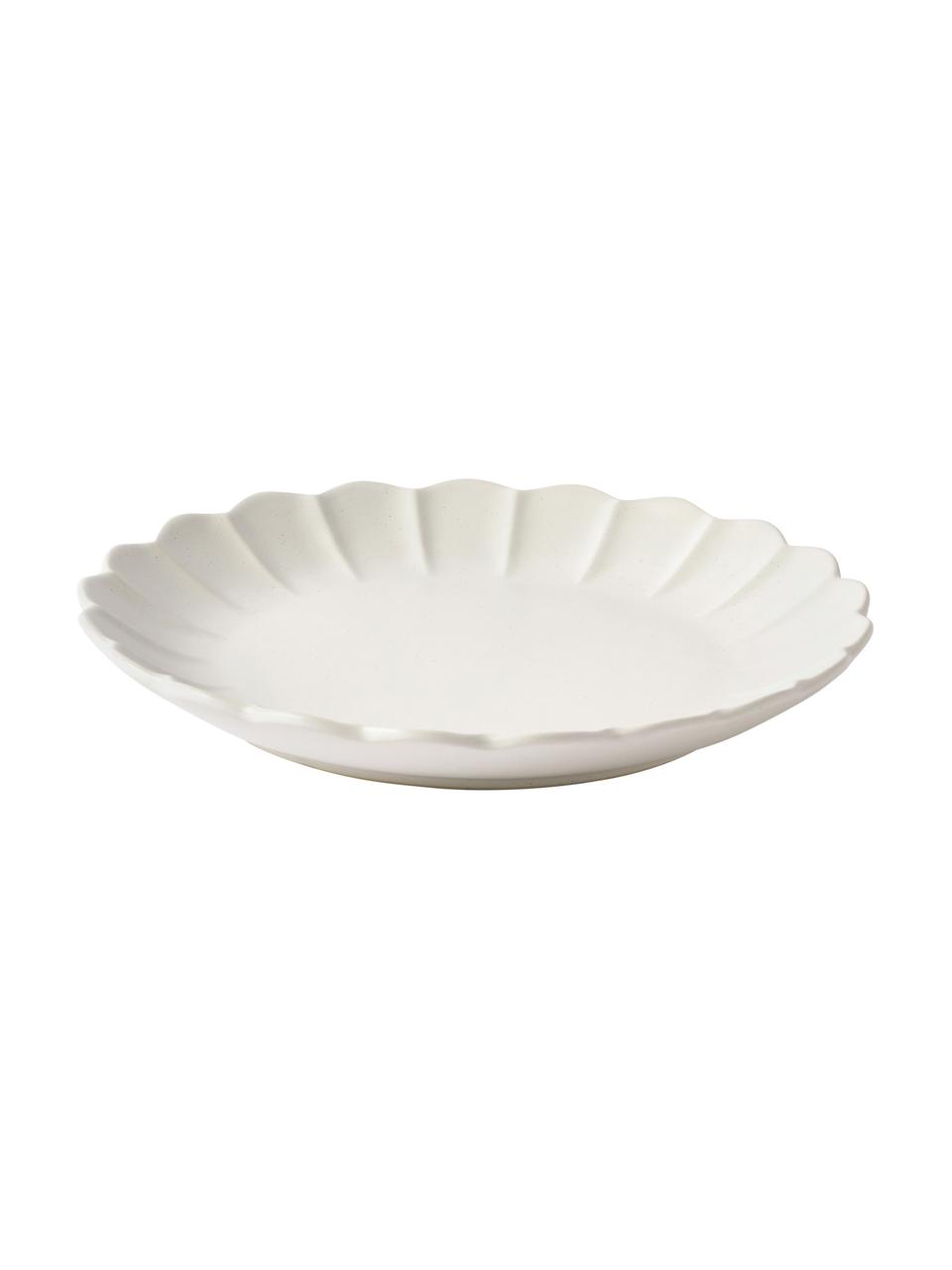 Speiseteller Sabina, 4 Stück, Steingut, Weiß, matt, Ø 27 cm