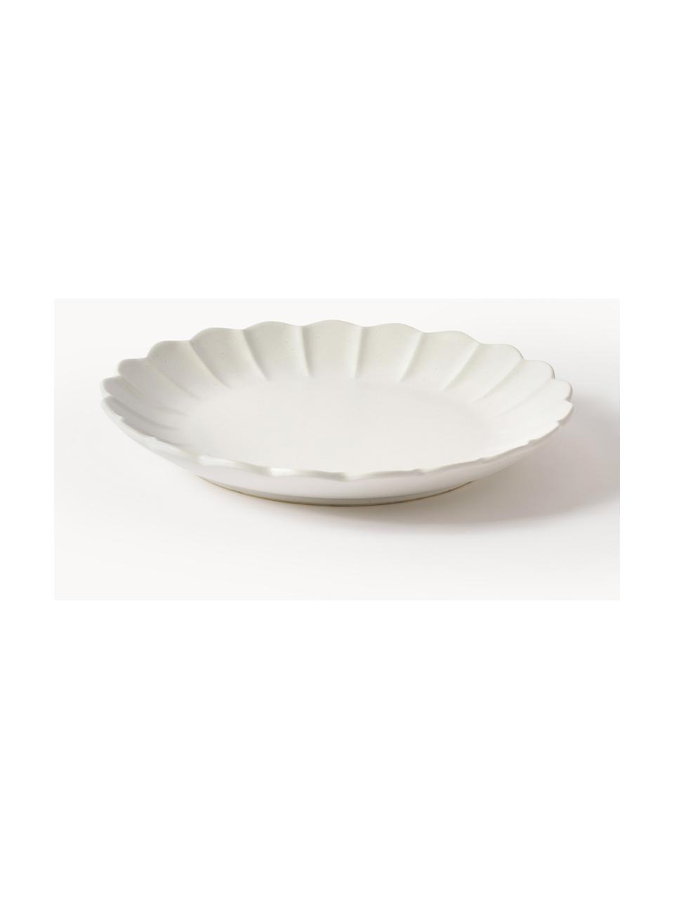 Assiettes plates Sabina, 4 pièces, Grès, Blanc cassé, Ø 27 cm