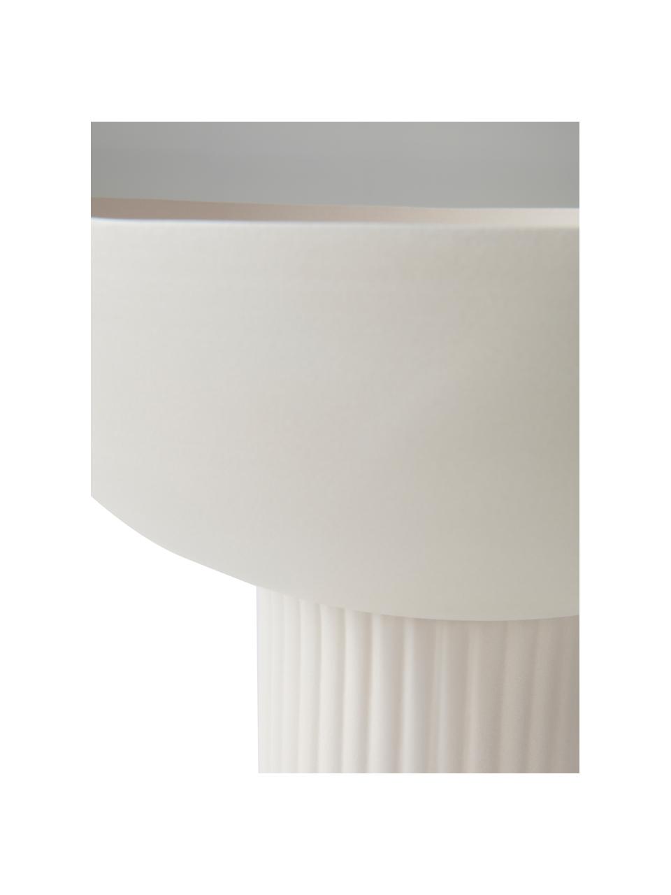 Bol décoratif blanc crème Nox, Acier, enduit, Blanc crème, Ø 26 x haut. 22 cm