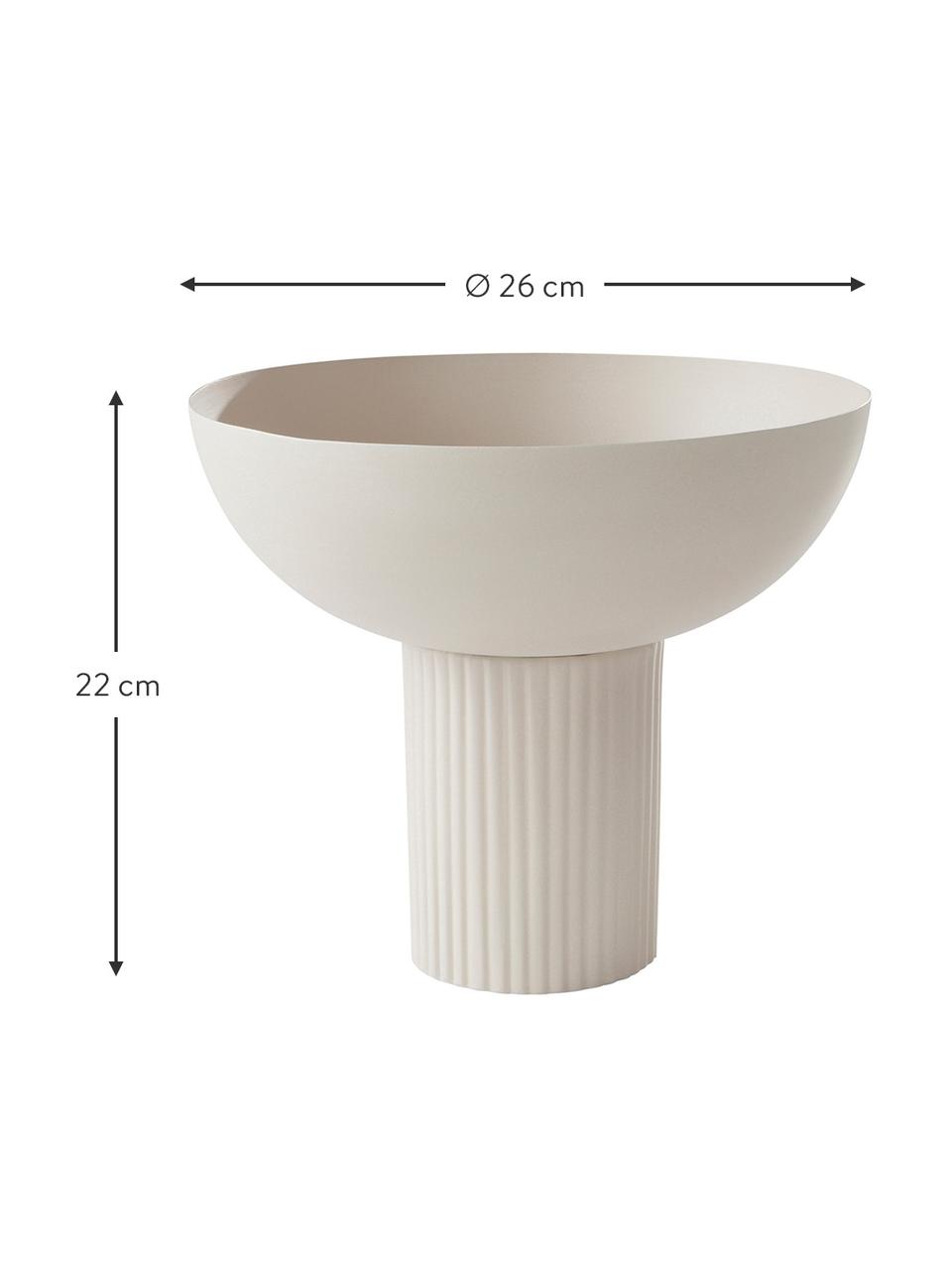 Cuenco decorativo Nox, Metal recubierto, Blanco crema, Ø 26 x Al 22 cm