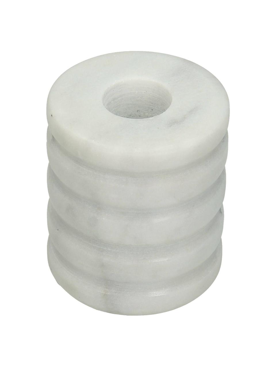 Marmor-Kerzenhalter Jim, Marmor, Weiß, marmoriert, Ø 5 x H 6 cm