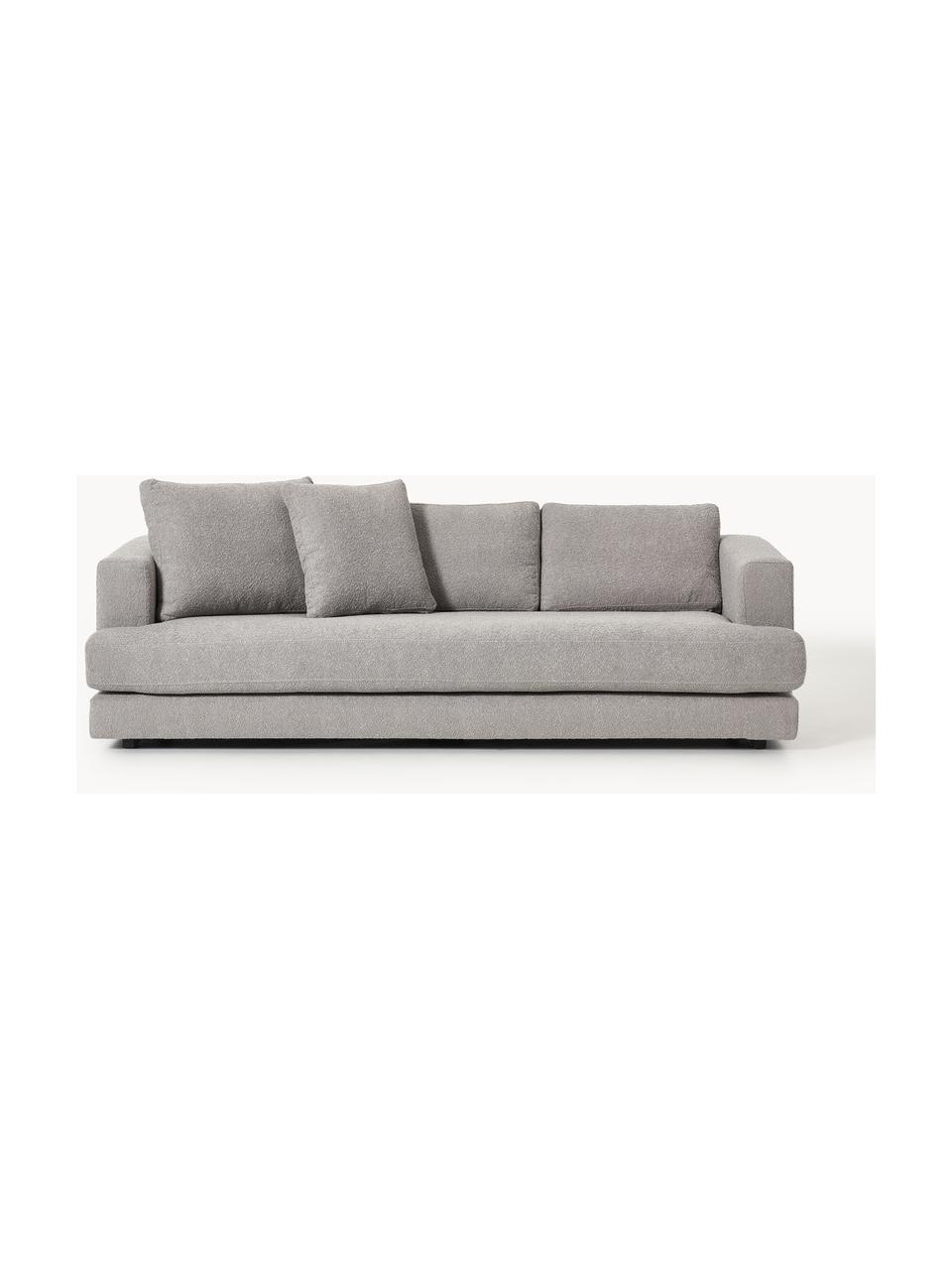 Sofa Bouclé Tribeca (3-osobowa), Tapicerka: Bouclé (93% poliester, 6%, Stelaż: drewno bukowe, drewno sos, Nogi: drewno sosnowe Ten produk, Szary Bouclé, S 228 x G 104 cm