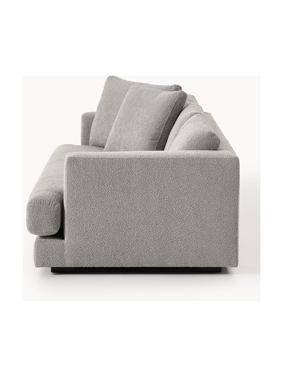 Sofa Bouclé Tribeca (3-osobowa), Tapicerka: Bouclé (93% poliester, 6%, Stelaż: drewno bukowe, drewno sos, Nogi: drewno sosnowe Ten produk, Szary Bouclé, S 228 x G 104 cm