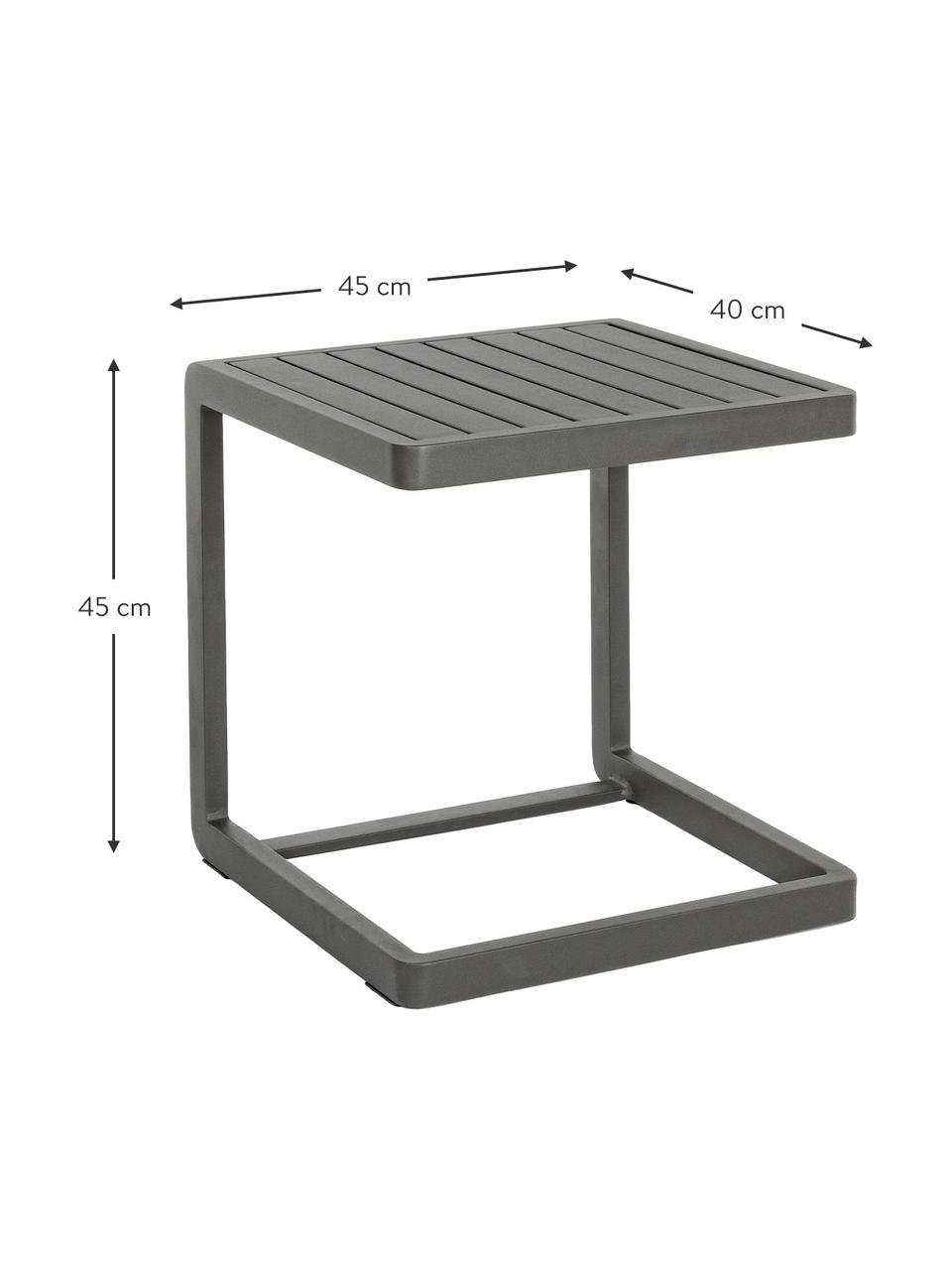Tavolino da giardino Konnor, Alluminio verniciato a polvere, Antracite, Larg. 45 x Alt. 45 cm
