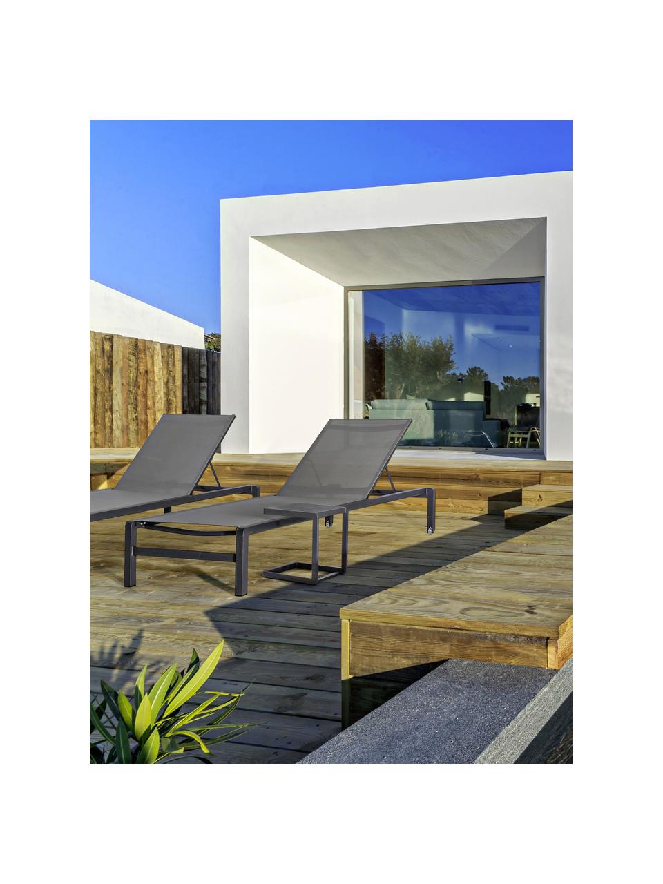 Ogrodowy stolik pomocniczy Konnor, Aluminium malowane proszkowo, Antracytowy, matowy, S 45 x W 45 cm