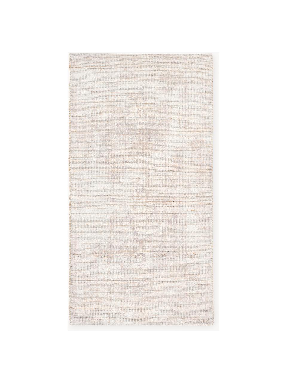 Laagpolig vloerkleed Alisha, 63% jute, 37% polyester, Beige, gebroken wit, B 120 x L 180 cm (maat S)