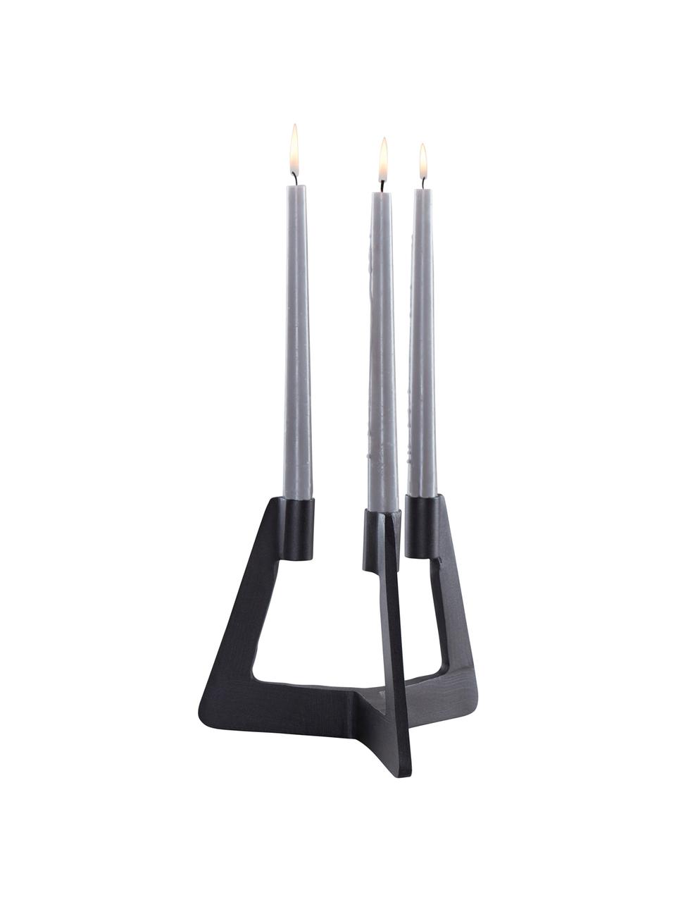 Candelabro moderno Trisset, Metal recubierto, Negro, An 19 x Al 17 cm