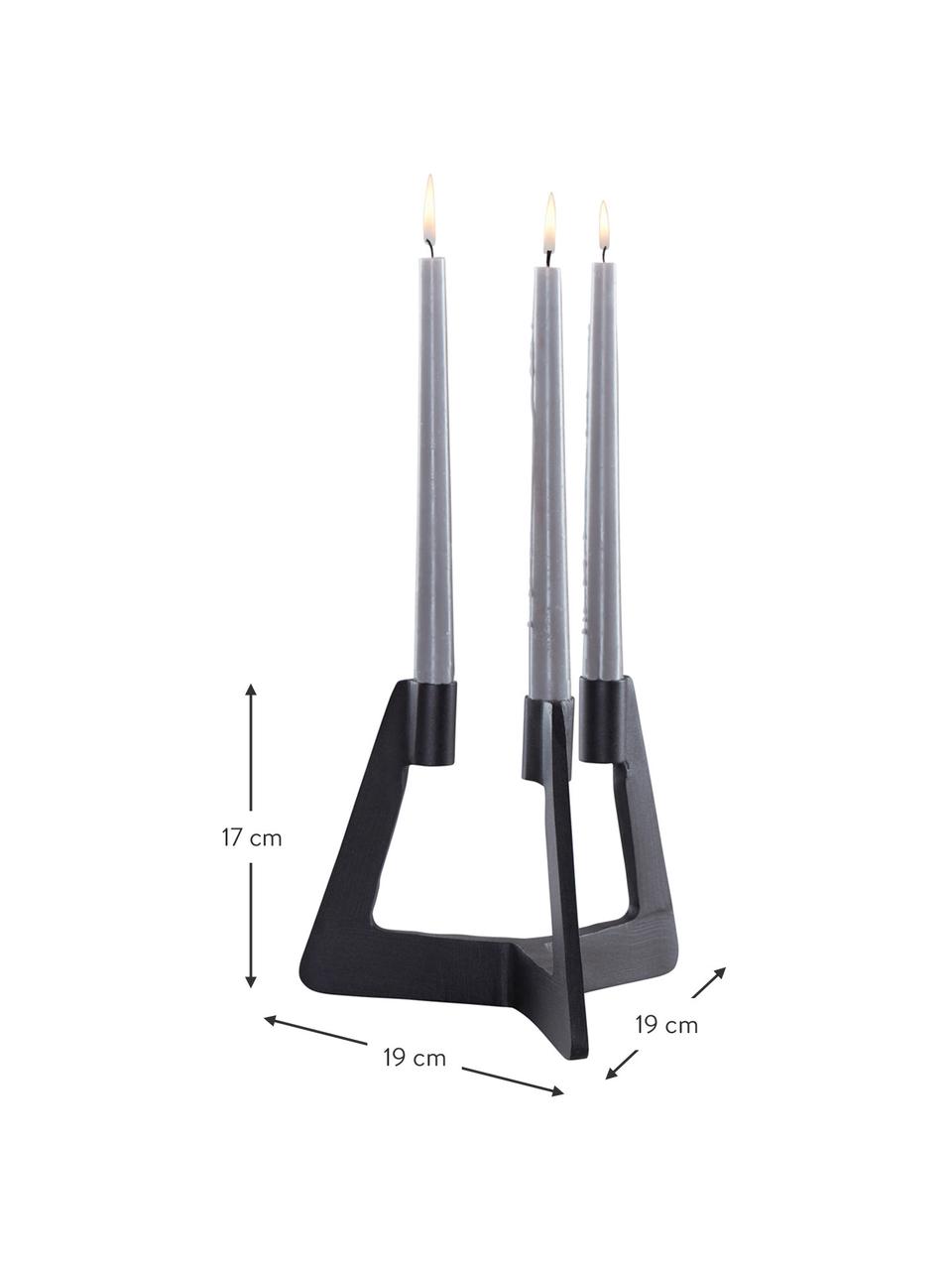 Candelabro moderno Trisset, Metal recubierto, Negro, An 19 x Al 17 cm