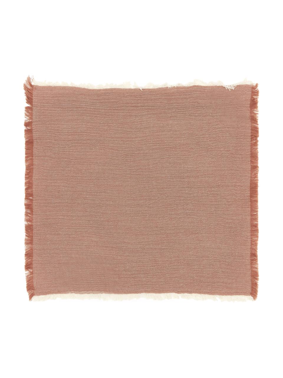 Tovagliolo di stoffa color terracotta Layer 4 pz, 100% cotone, Terracotta, Larg. 45 x Lung. 45 cm