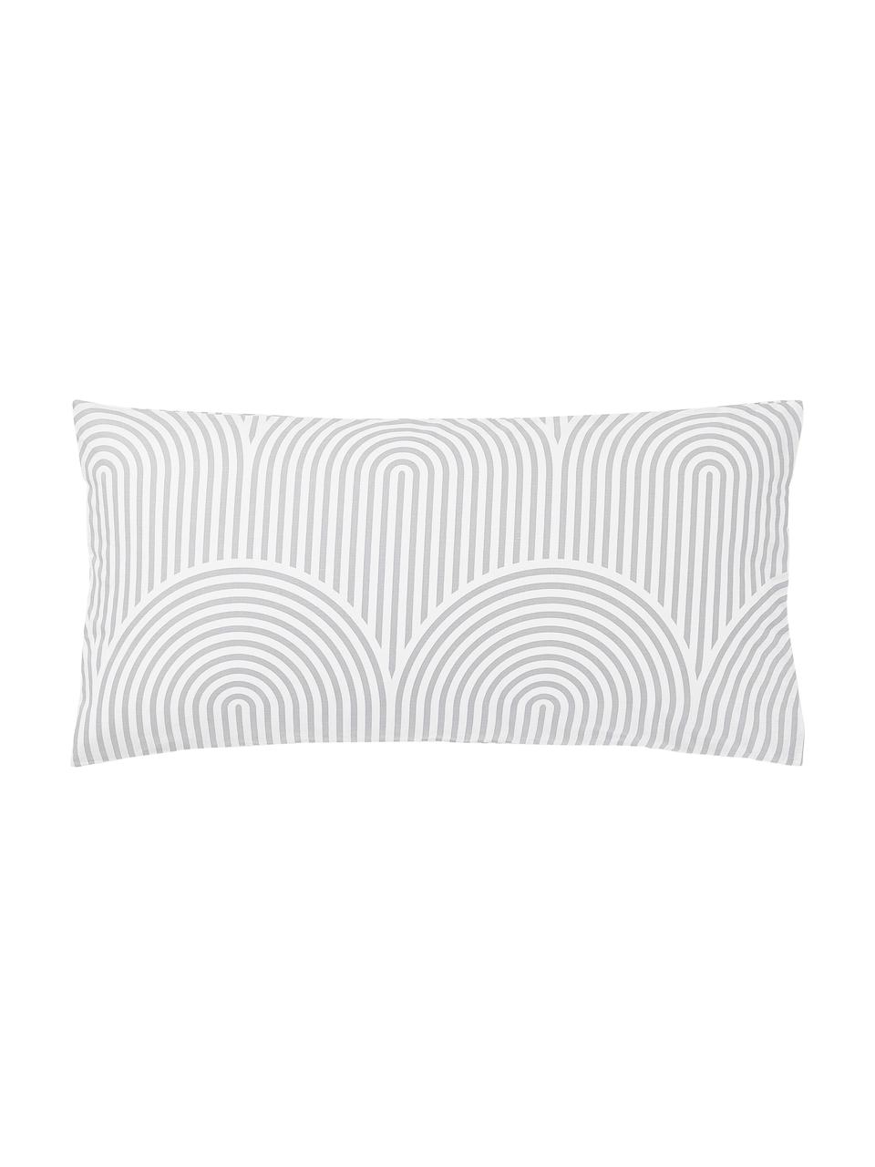 Baumwoll-Kopfkissenbezug Arcs, Webart: Renforcé Fadendichte 144 , Grau, Weiß, B 40 x L 80 cm