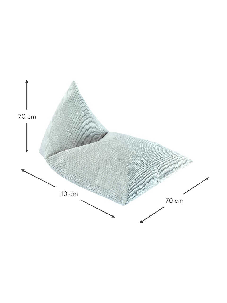 Kinder-Liegesack Sugar aus Cord, Bezug: Cord (100 % Polyester) au, Cord Mintgrün, B 70 x L 110 cm