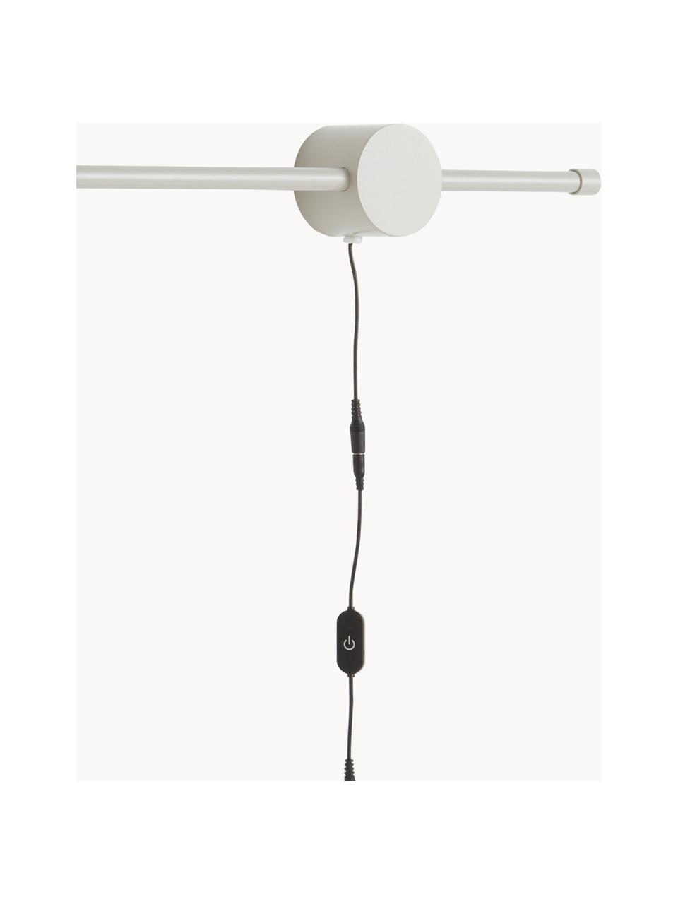 Aplique LED regulable Aliso, Lámpara: aluminio recubierto Cable, Gris claro, An 80 x Al 8 cm