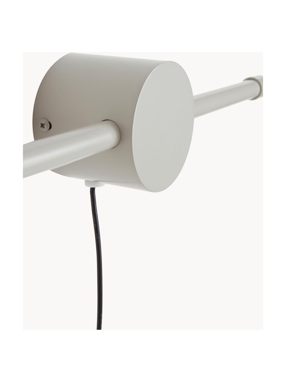 Aplique LED regulable Aliso, Lámpara: aluminio recubierto Cable, Gris claro, An 80 x Al 8 cm