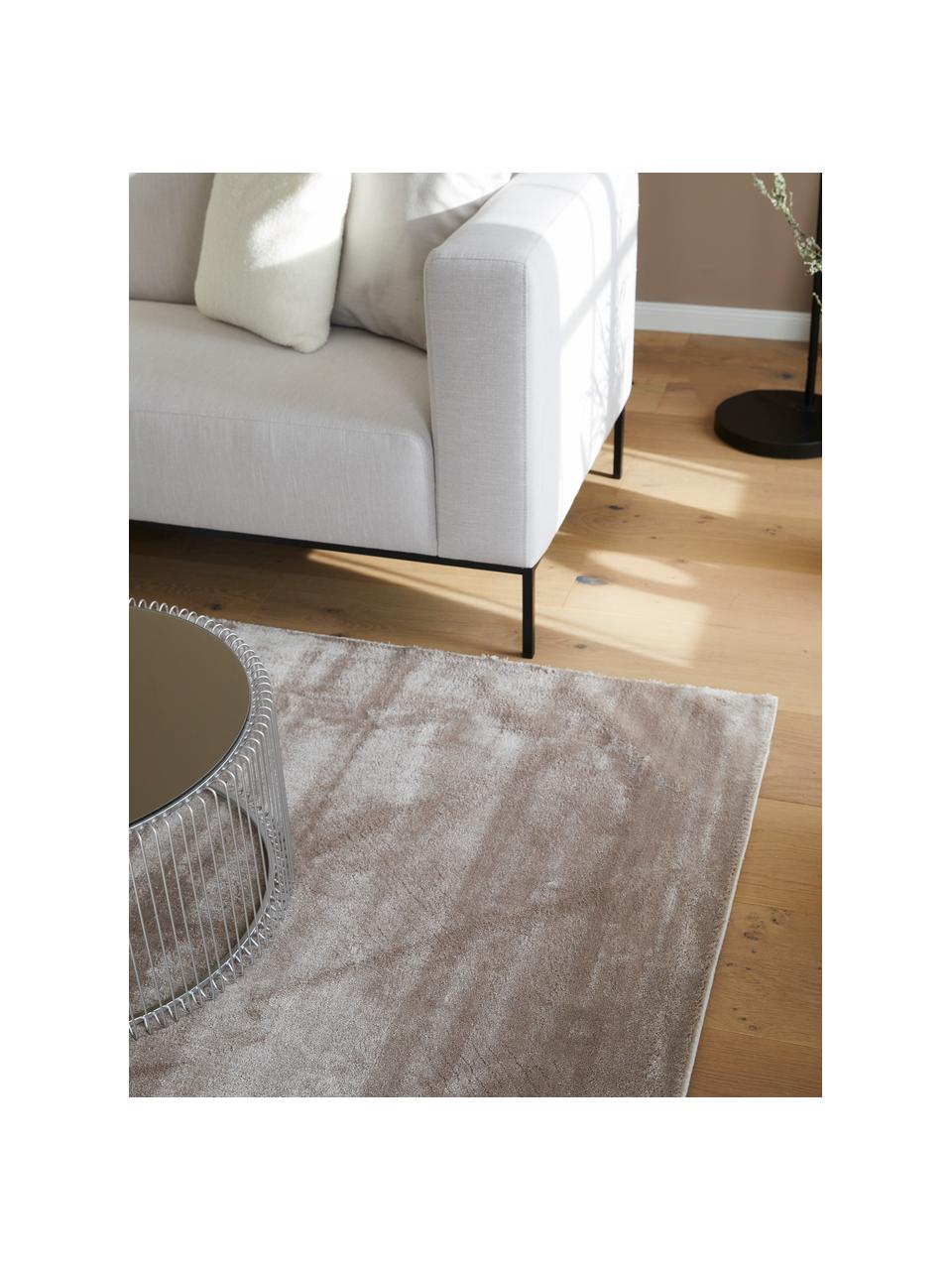 Schimmernder Viskoseteppich Grace in Premium-Qualität, extra weich, Flor: 100% Viskose, Taupe, B 80 x L 150 cm (Größe XS)