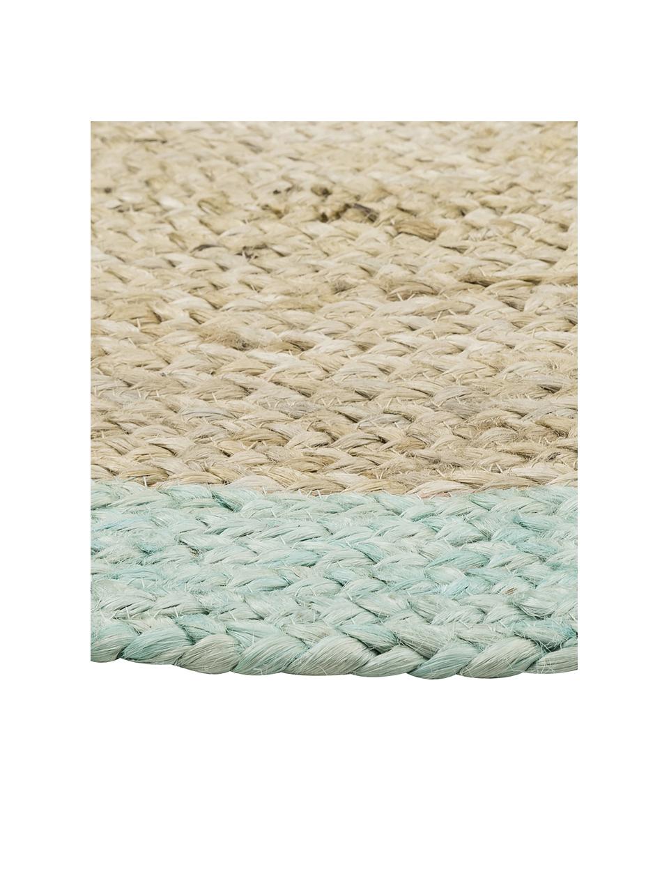 Okrúhly ručne vyrobený jutový koberec Shanta, 100 % juta

Pretože jutové koberce sú drsné, sú menej vhodné na priamy kontakt s pokožkou, Béžová, mätovozelená, Ø 200 cm (veľkosť L)