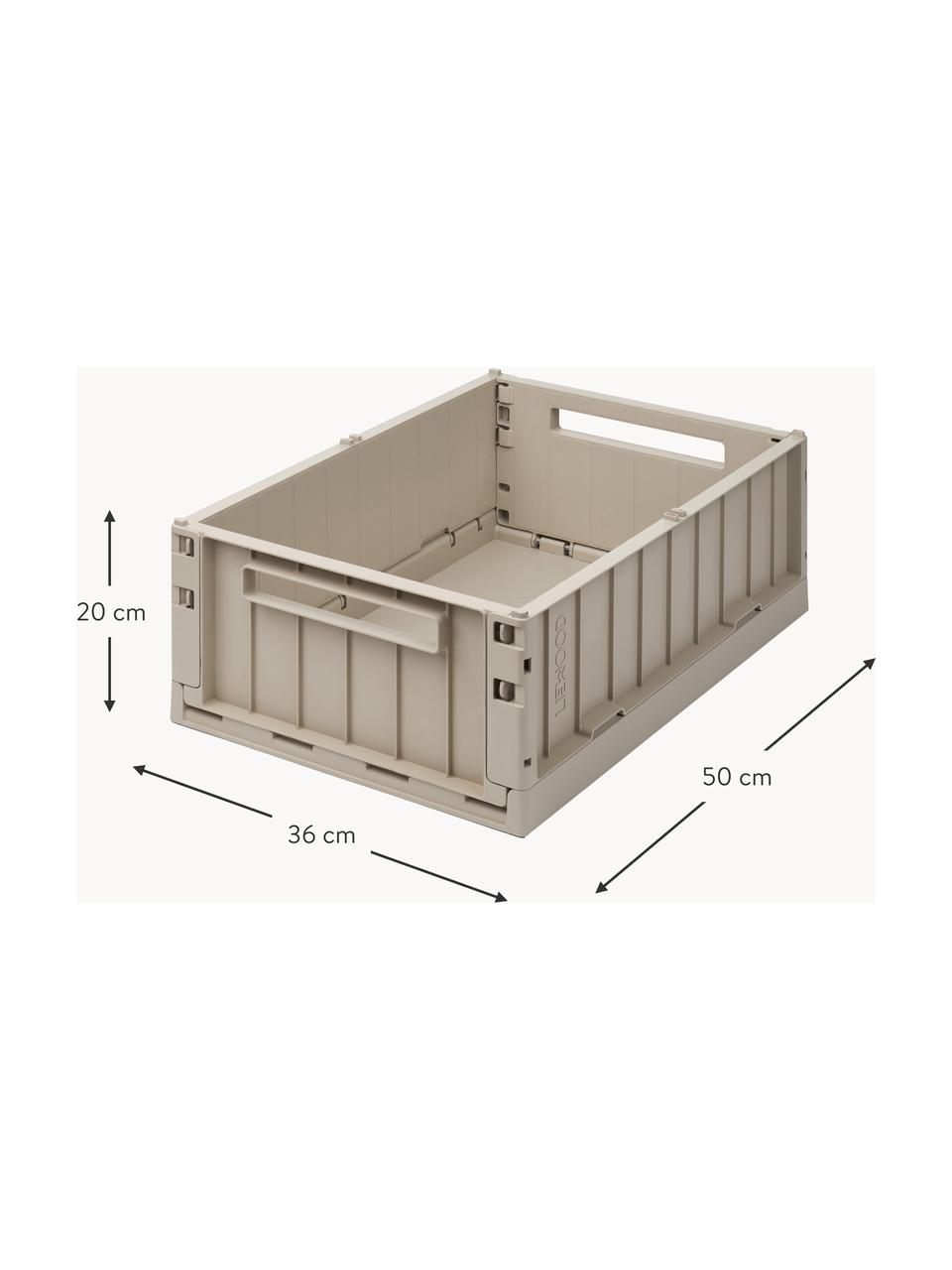 Inklapbare krat Weston, 60% gerecycled polypropyleen, 40% polypropyleen, Lichtbeige, B 50 x H 20 cm