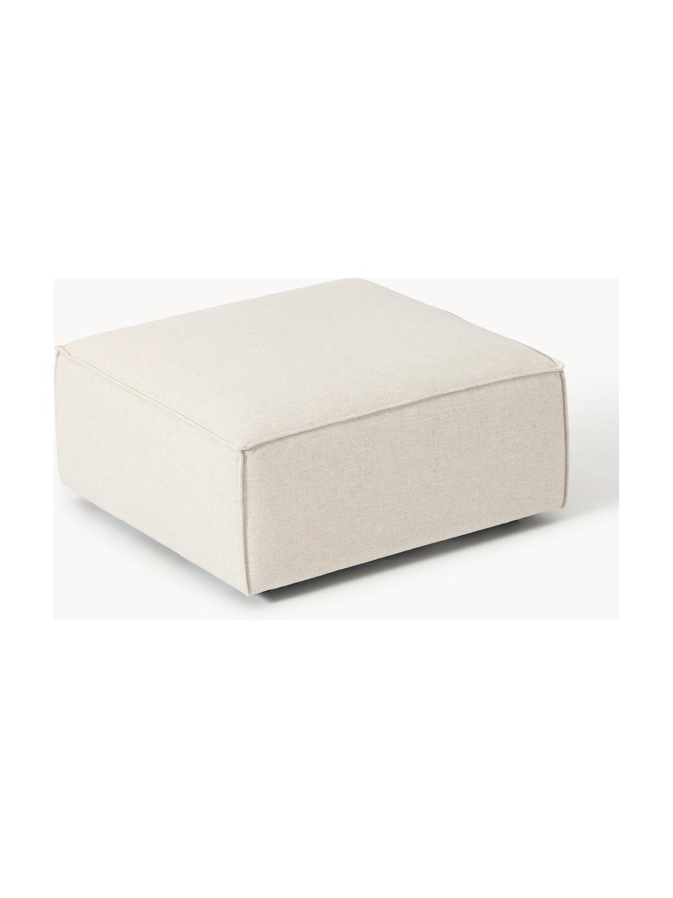 Pouf en mélange de lin Lennon, Mélange de lin beige, larg. 88 x prof. 88 cm