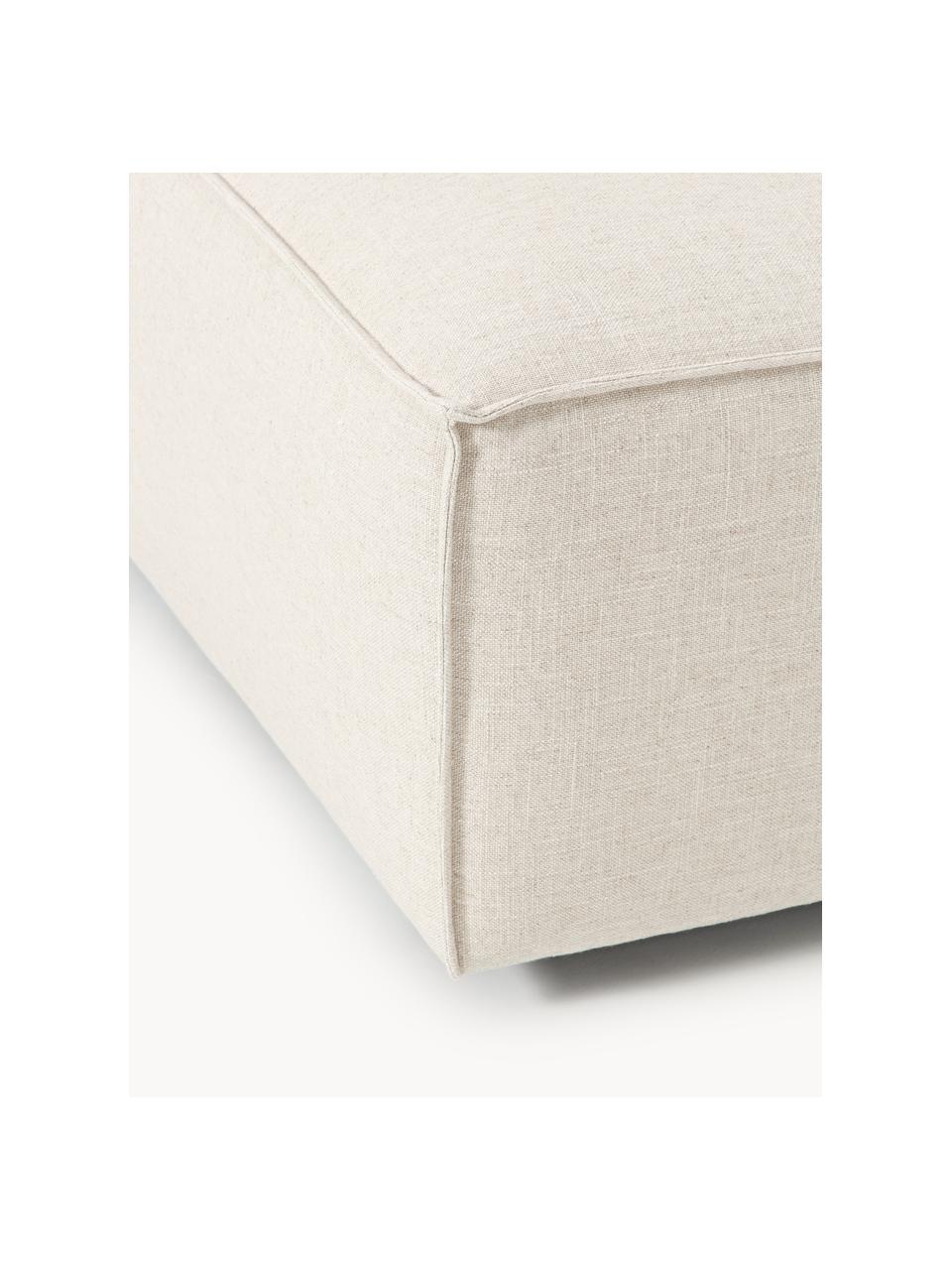 Pouf en mélange de lin Lennon, Mélange de lin beige, larg. 88 x prof. 88 cm