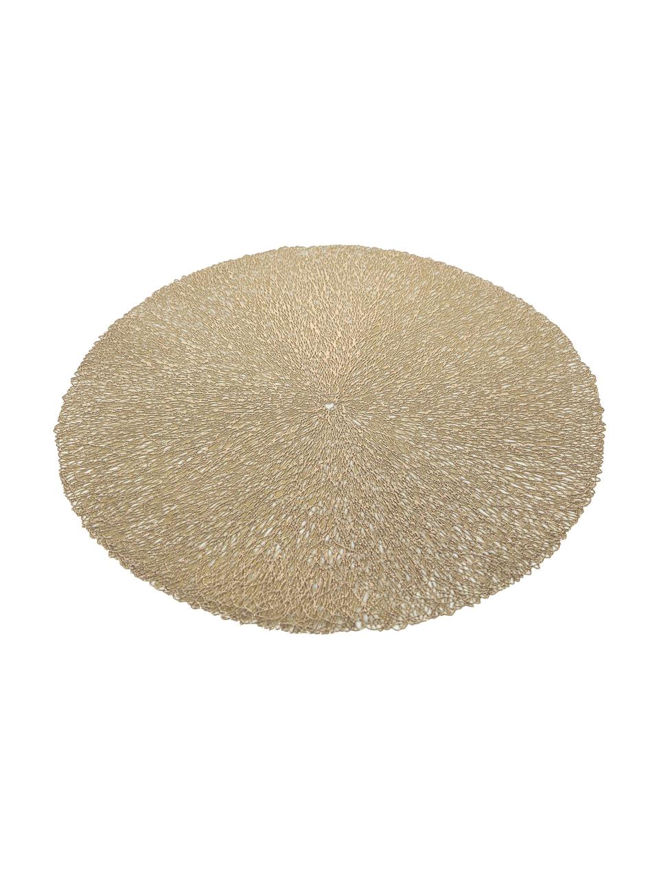 Tovaglietta americana rotonda Linda 6 pz, Materiale sintetico, Dorato, Ø 38 cm
