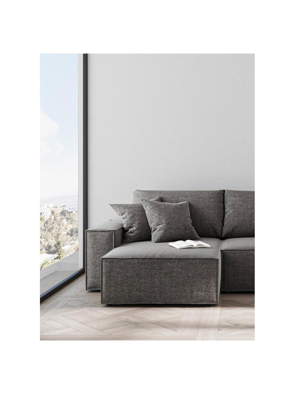 Rohová pohovka s funkciou postele a úložným priestorom Melow, Sivá, Š 250 x H 150 cm