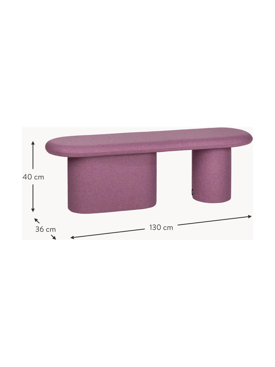 Banc rembourré Rull, Tissu lilas, larg. 130 x prof. 36 cm