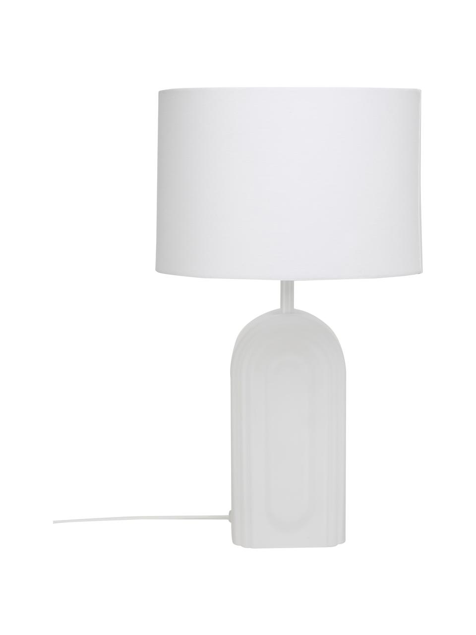 Lampada da tavolo con base in vetro Bela, Paralume: cotone, Base della lampada: vetro, Bianco, Ø 30 x Alt. 50 cm