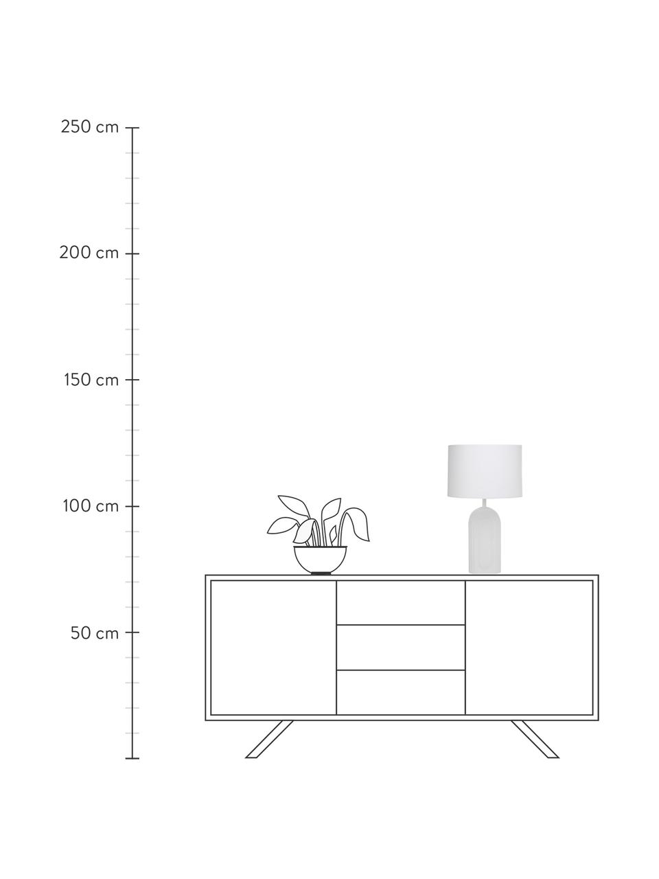 Lampada da tavolo con base in vetro Bela, Paralume: cotone, Base della lampada: vetro, Bianco, Ø 30 x Alt. 50 cm