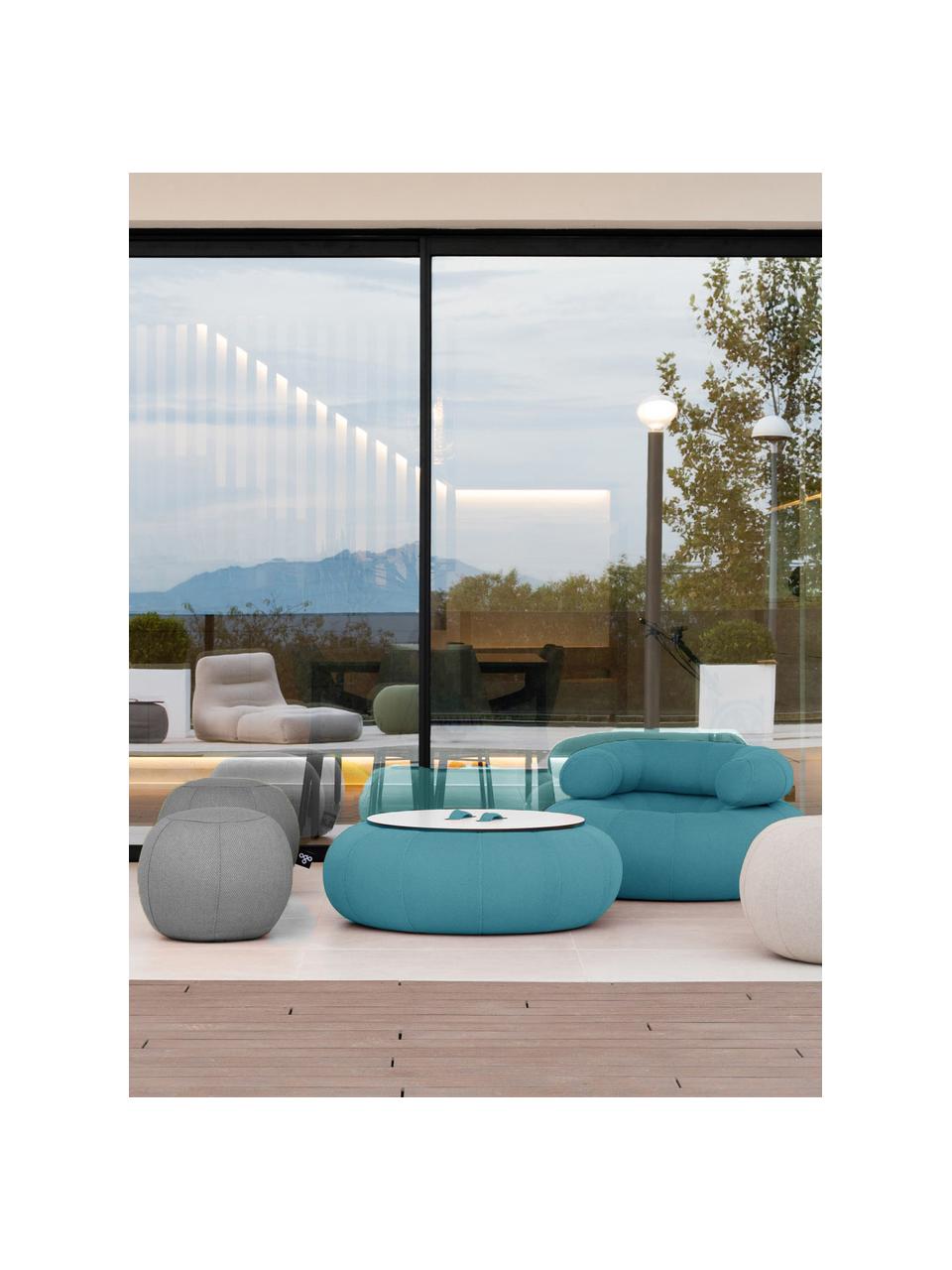 Outdoor-Loungesessel Don Out, handgefertigt, Bezug: 70 % PAN + 30 % PES, wass, Petrol, Ø 98 x H 50 cm