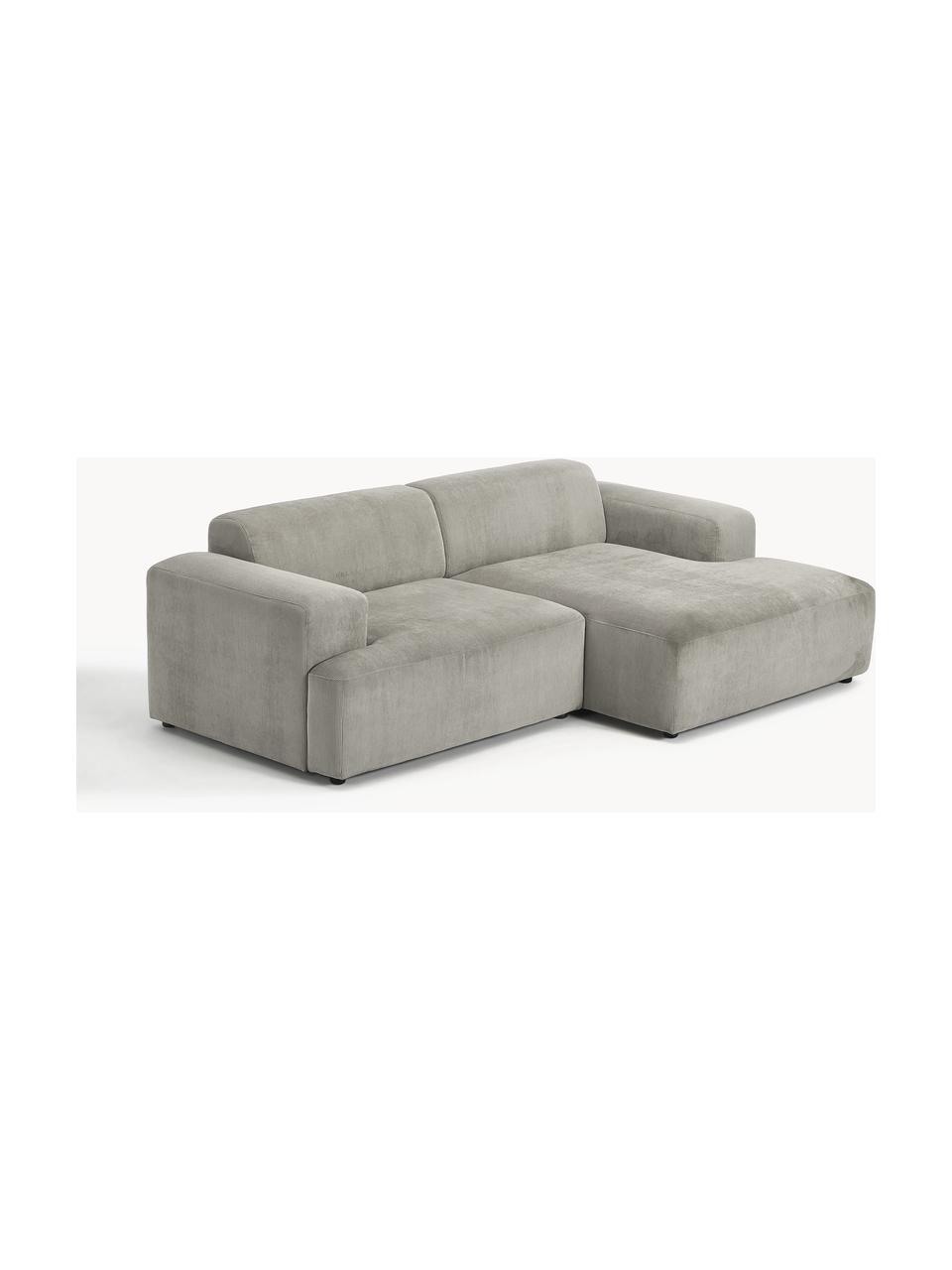 Cord-Ecksofa Melva (3-Sitzer), Bezug: Cord (92% Polyester, 8% P, Gestell: Massives Kiefernholz, Spa, Cord Grau, B 238 x T 143 cm, Eckteil links