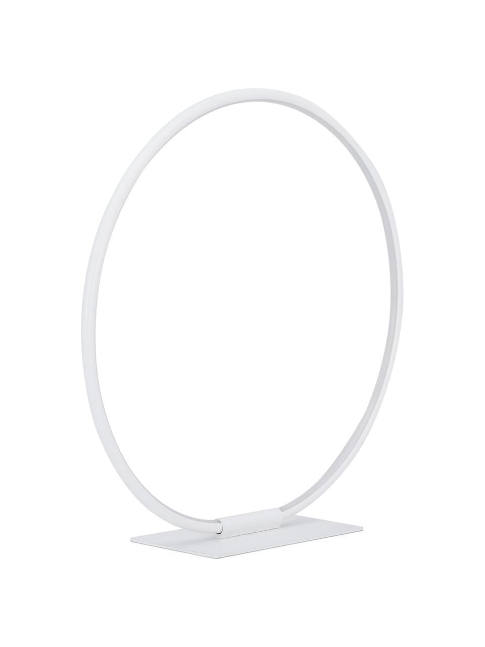 Lampada da tavolo a LED Jay, Paralume: Alluminio verniciato a po, Base della lampada: Alluminio verniciato a po, Baldacchino: bianco opaco paralume: bianco opaco cavo: bianco, Ø 43 x Alt. 44 cm