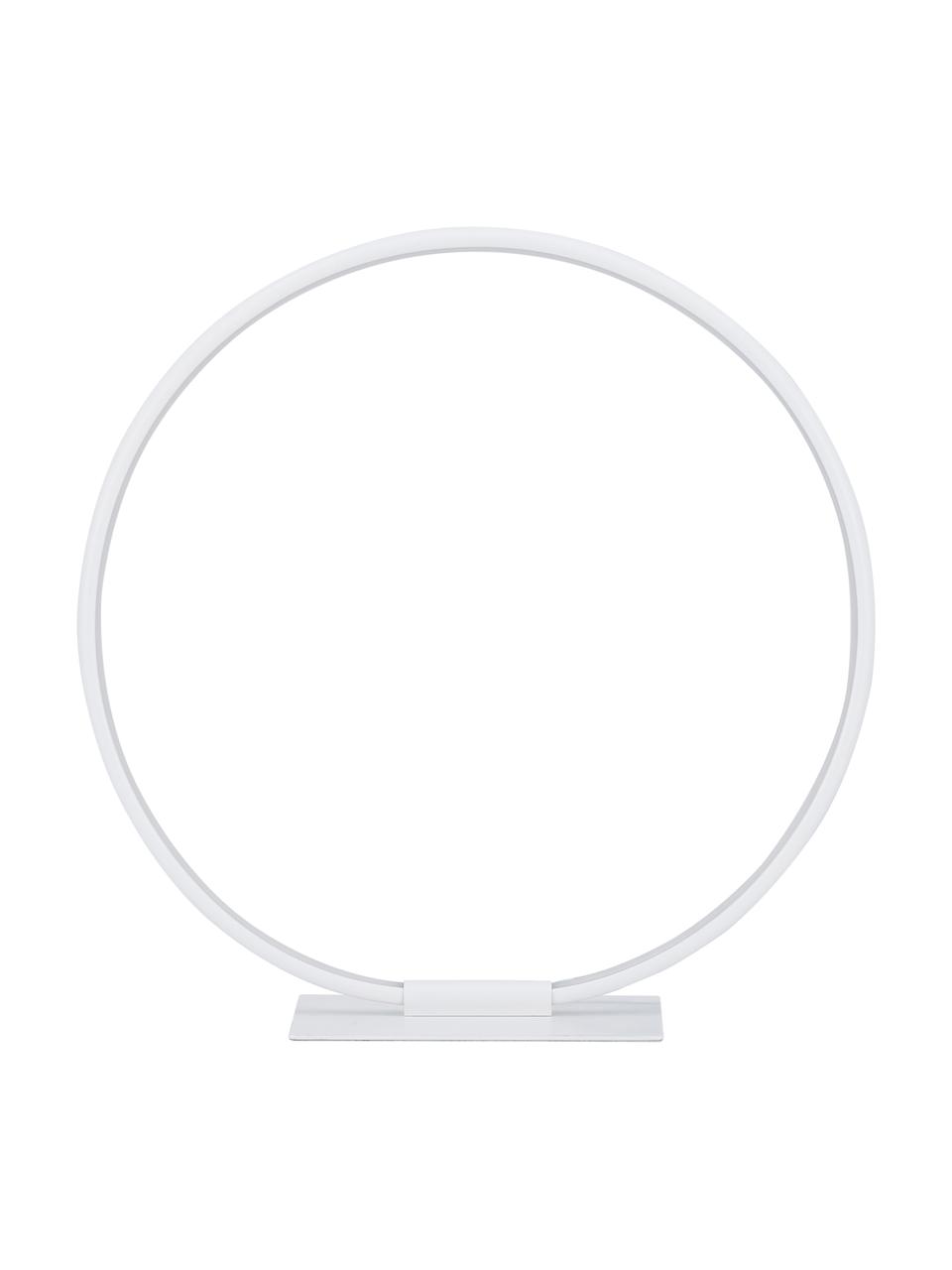 Lampada da tavolo a LED Jay, Paralume: Alluminio verniciato a po, Base della lampada: Alluminio verniciato a po, Baldacchino: bianco opaco paralume: bianco opaco cavo: bianco, Ø 43 x Alt. 44 cm