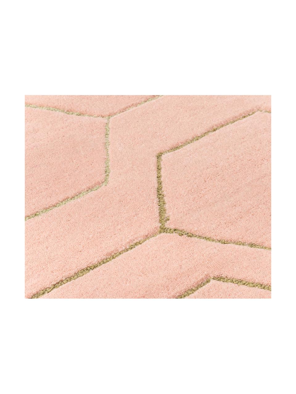 Tapis en laine tufté à la main Arris, Rose, beige