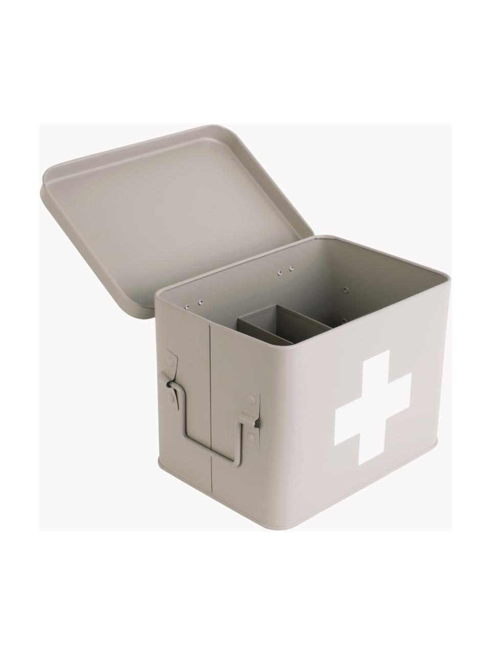 Aufbewahrungsbox Medicine, Metall, beschichtet, Hellbeige, B 21 x H 16 cm