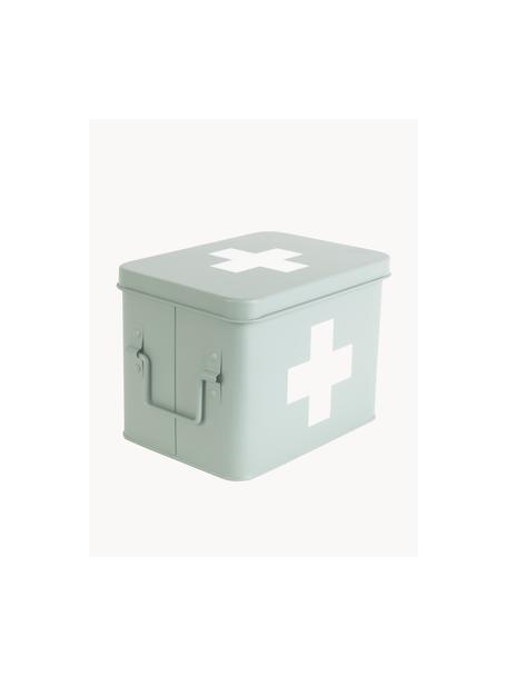 Skladovací box Medicine, Potažený kov, Mátově zelená, Š 21 cm, V 16 cm