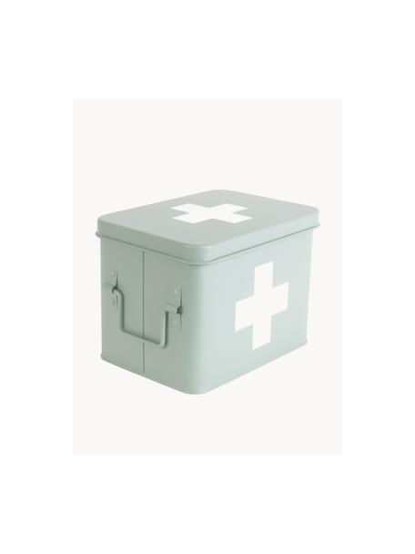 Caja Medicine, Metal recubierto, Verde menta, An 21 x Al 16 cm