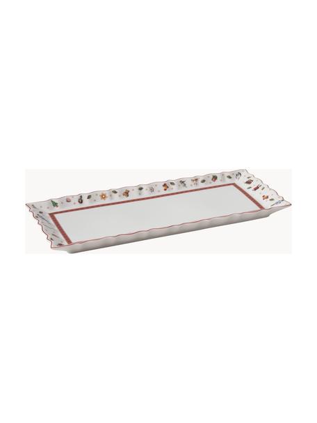 Plat de service Toy's Delight, Porcelaine Premium, Rouge, blanc, multicolore, larg. 39 x prof. 16 cm