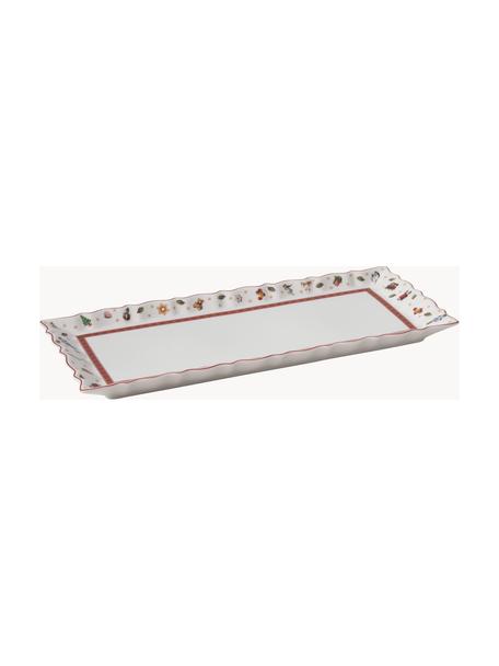 Plat de service Toy's Delight, Porcelaine Premium, Blanc cassé, rouge, multicolore, larg. 39 x prof. 16 cm