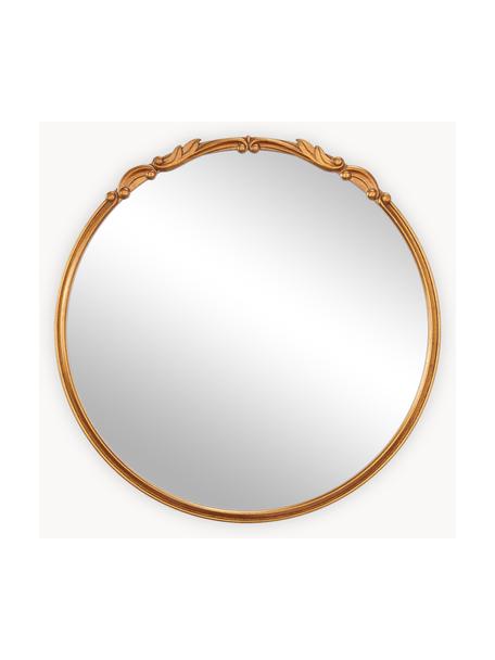 Ronde barokke wandspiegel Francesca, Lijst: gecoat MDF, Goudkleurig, Ø 72 x D 2 cm
