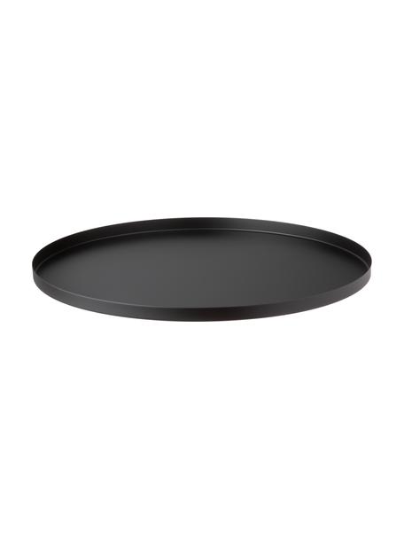 Vassoio rotondo nero decorativo Circle, Acciaio inossidabile verniciato a polvere, Nero opaco, Ø 40 x Alt. 2 cm