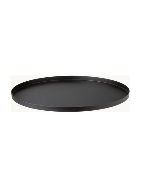 Grand plateau décoratif rond Circle, Acier inoxydable, revêtement par poudre, Noir, Ø 40 x haut. 2 cm