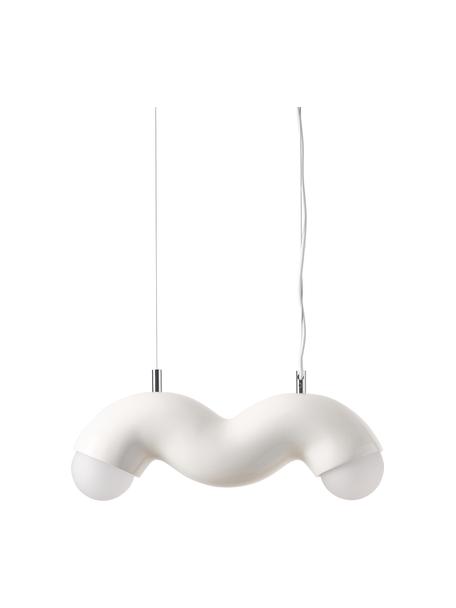 Lampada a sospensione Memphis, Poliresina, Bianco crema, Larg. 50 x Prof. 11 cm