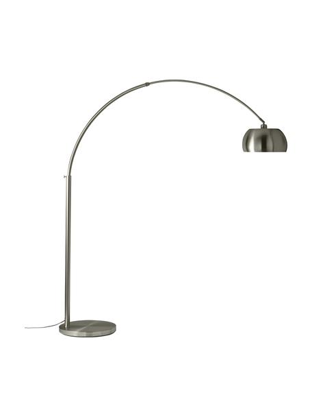 Grote booglamp Bowie, Lamp: gepoedercoat metaal, Chroomkleurig, Ø 32 x H 202 cm
