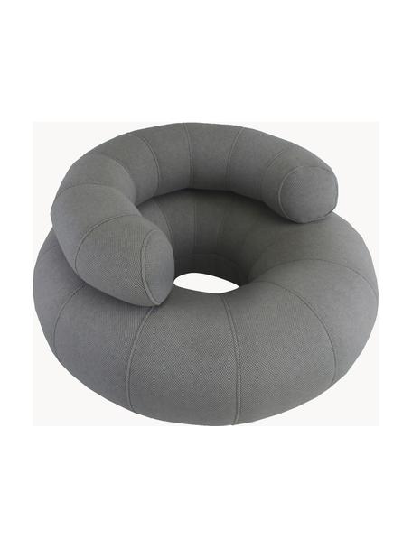 Fauteuil lounge de jardin artisanal Don Out, Gris foncé, Ø 98 x haut. 50 cm