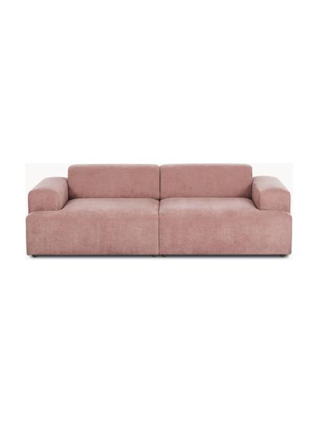 Canapé 3 places en velours côtelé Melva, Velours côtelé rose, larg. 238 x prof. 101 cm