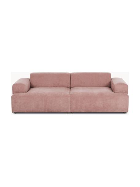 Corduroy bank Melva (3-zits), Bekleding: corduroy (92% polyester, , Frame: massief grenenhout, FSC-g, Poten: kunststof, Corduroy oudroze, B 238 x H 101 cm