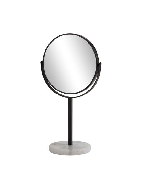 Kozmetické zrkadlo s mramorovým podstavcom Ramona, Čierna, mramorová biela, Ø 20 x V 34 cm