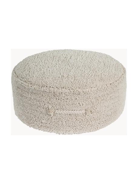 Handgefertigter Kinder-Pouf Chill, Bezug: 97 % Baumwolle, 3 % Kunst, Webstoff Hellbeige, Ø 50 x H 20 cm