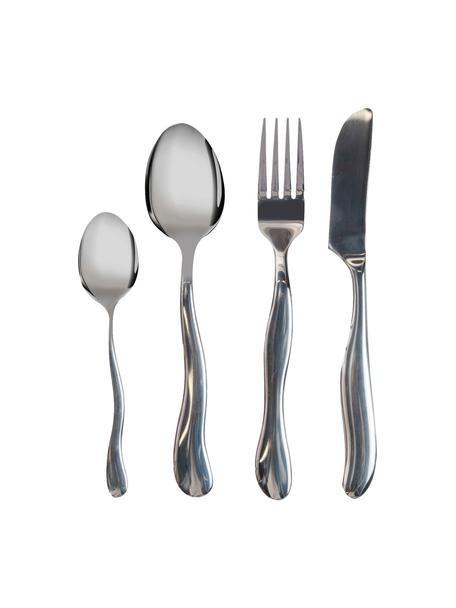 Set 16 posate  con manici in acciaio inox martellato per 4 persone Waverly, Acciaio inossidabile

Le posate sono in acciaio inossidabile. Sono quindi resistenti, non arrugginiscono e sono antibatteriche. Possono essere lavate in lavastoviglie, sono resistenti ai colori ed acidi, facili da pulire e insapore., Argentato, manico martellato, 4 persone (16 pz)